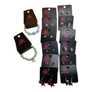 Paparazzi Bracelet and Pierced Earring Lot Set of 14 NEW   Lot 2599